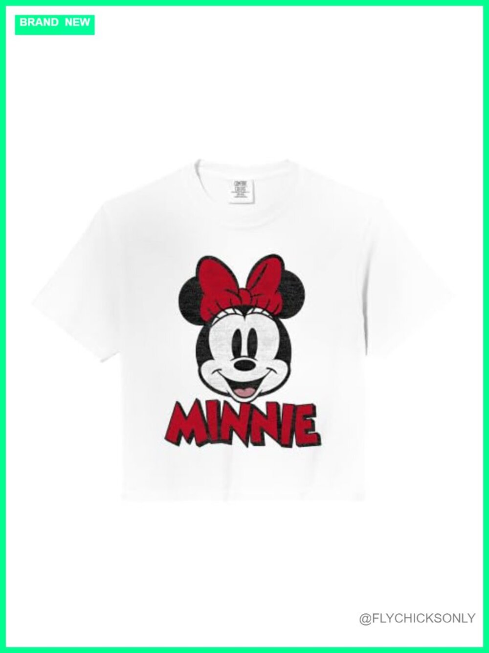 Disney Minnie Mouse Classic Portrait Crop Top Boxy Fit Short Sleeve Tee